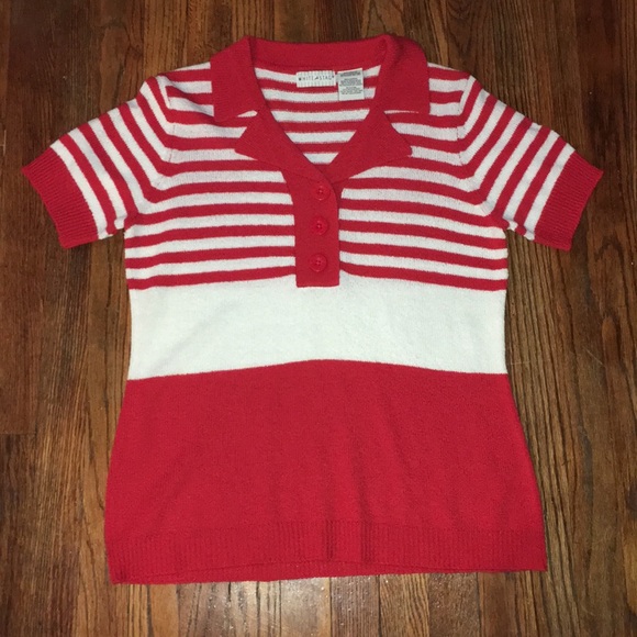 Vintage Sweaters - Vintage White Stag Red Polo Sweater Vintage Sweaters - Vintage White Stag Red Polo Sweater
